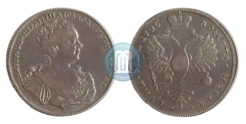 Picture 1 rouble 1726 year СПБ "Petersburg type, portrait turned to the right"