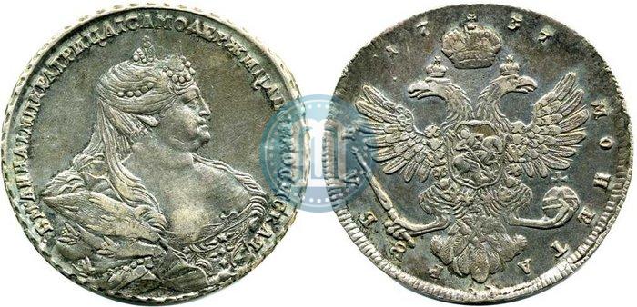 Picture 1 rouble 1737 year  "Moscow type"