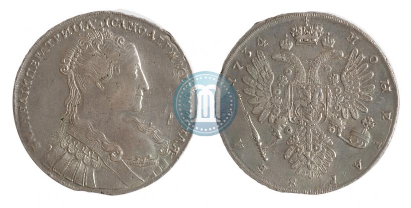 Фото 1 рубль 1734 года  "Тип 1734 года"