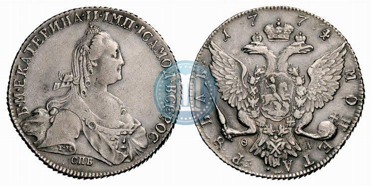 Фото 1 рубль 1774 года СПБ-ФЛ 