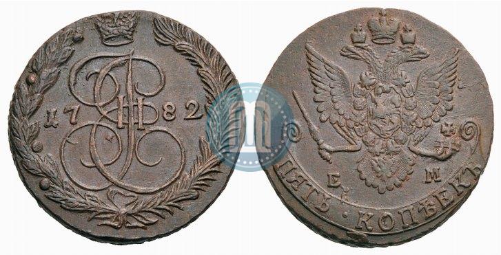 Picture 5 kopecks 1782 year ЕМ 