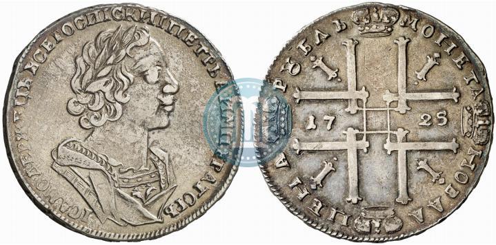 Picture 1 rouble 1725 year  "Portrait in ancient armour"