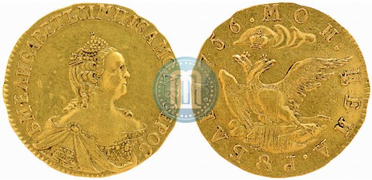 Picture 1 rouble 1756 year  "Eagle in the clouds. Pattern"