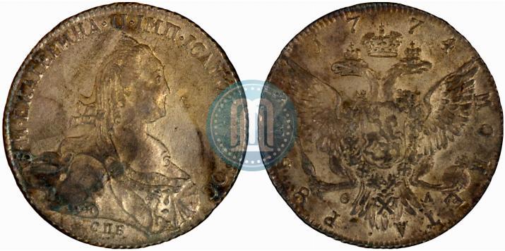 Picture 1 rouble 1774 year СПБ-ФЛ 