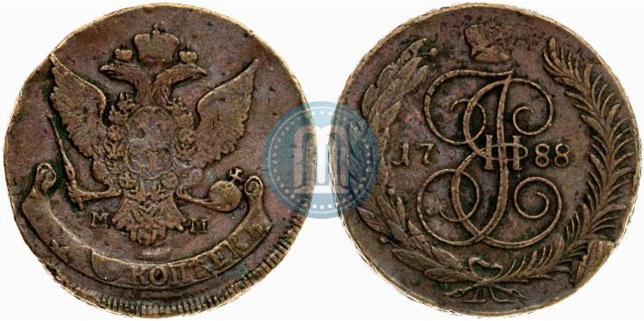 Фото 5 копеек 1788 года ММ 