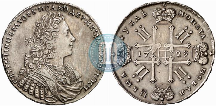 Фото 1 рубль 1729 года  "Тип 1728"