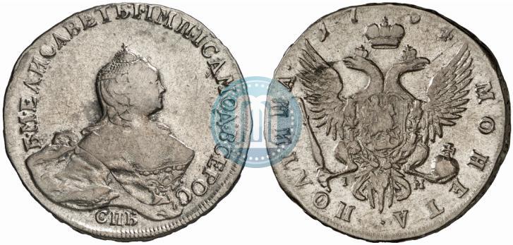Picture Poltina 1754 year СПБ-IМ "Portrait by Benjamin Scott"