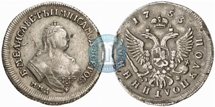 Фото Полуполтинник 1753 года ММД-IП 