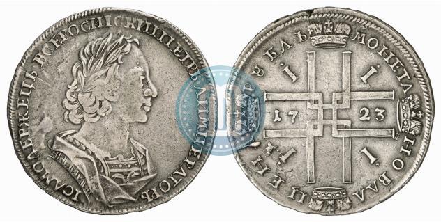 Фото 1 рубль 1723 года  "Портрет в античных доспехах"