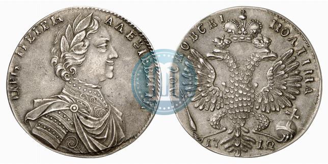 Фото Полтина 1712 года  "Портрет работы С. Гуэна"