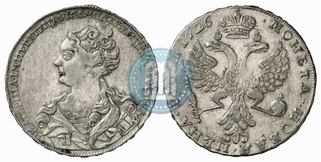 Picture 1 rouble 1726 year  "Moscow type, portrait turned to the left"