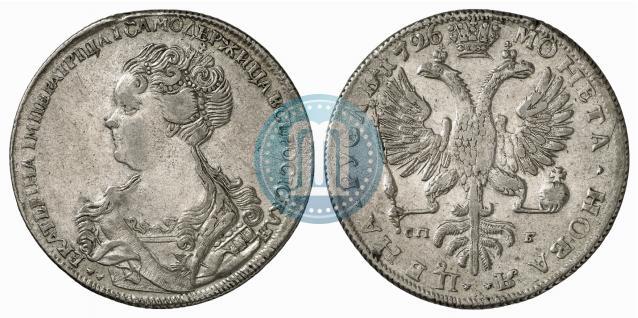 Picture 1 rouble 1726 year СПБ "Petersburg type, portrait turned to the left"