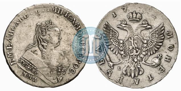 Фото 1 рубль 1752 года ММД-Е 