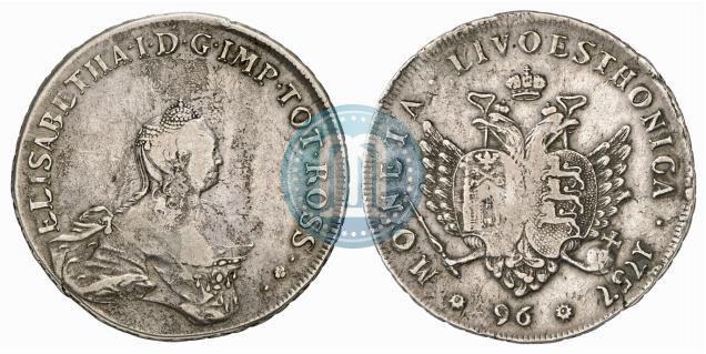 Picture 96 kopecks 1757 year  "For Livonia"