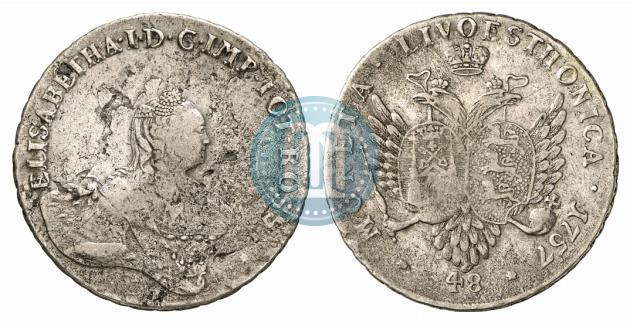 Фото 48 копеек 1757 года  "Ливонез"