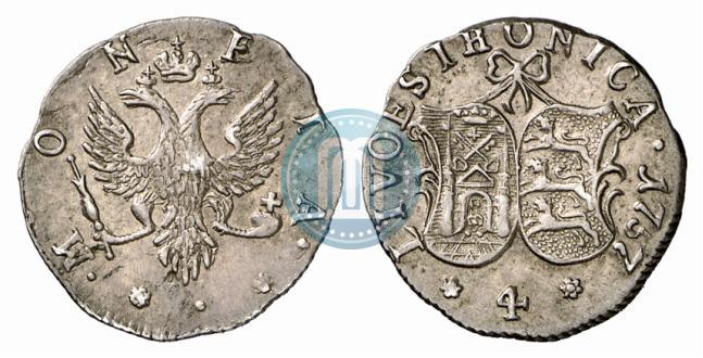 Фото 4 копейки 1757 года  "Ливонез"