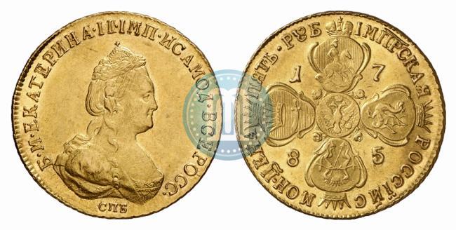 Picture 5 roubles 1785 year СПБ 