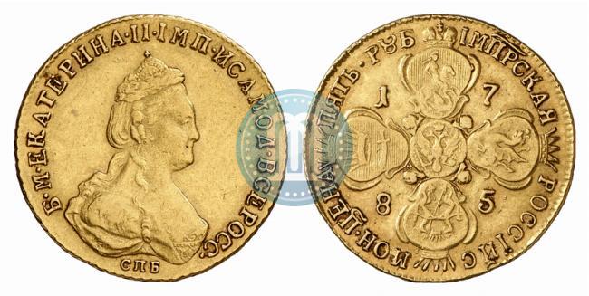 Picture 5 roubles 1785 year СПБ 
