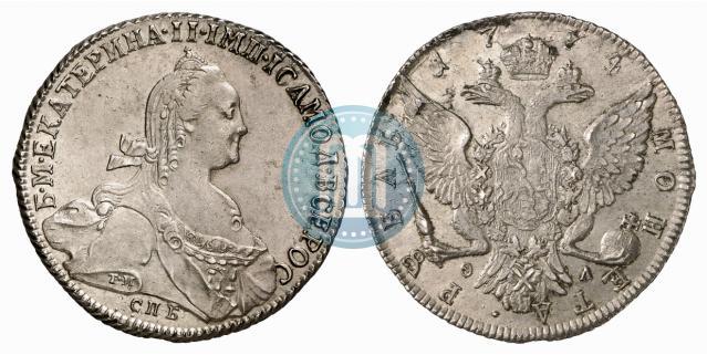 Picture 1 rouble 1774 year СПБ-ФЛ 