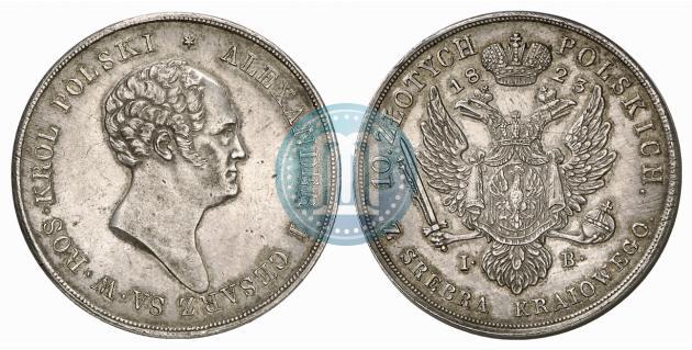 Picture 10 złotych 1823 year IB 