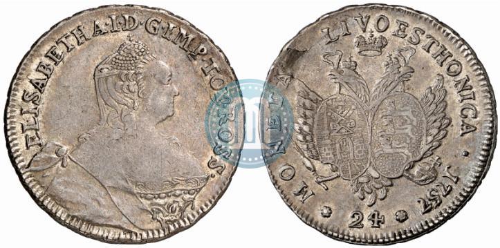 Фото 24 копейки 1757 года  "Ливонез"