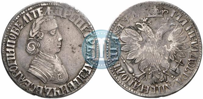Фото Полтина 1704 года МД "Портрет работы Ф. Алексеева"