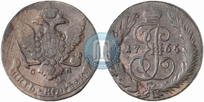 Picture 5 kopecks 1765 year СМ 