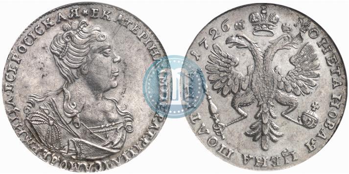Picture Poltina 1726 year  "Moscow type, portrait turned to the right"