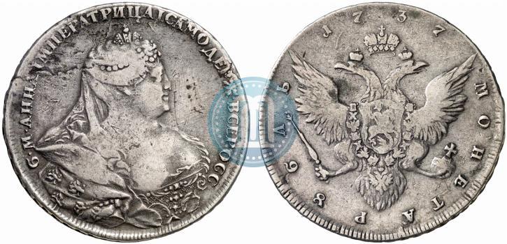 Picture 1 rouble 1737 year  "Portrait by Gedlinger"