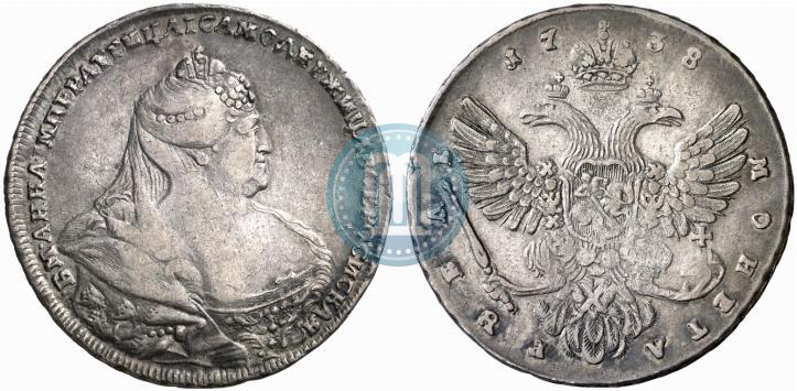 Фото 1 рубль 1738 года  "Московский тип"