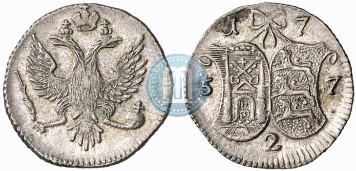 Фото 2 копейки 1757 года  "Ливонез"
