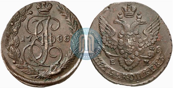 Фото 5 копеек 1788 года ЕМ 