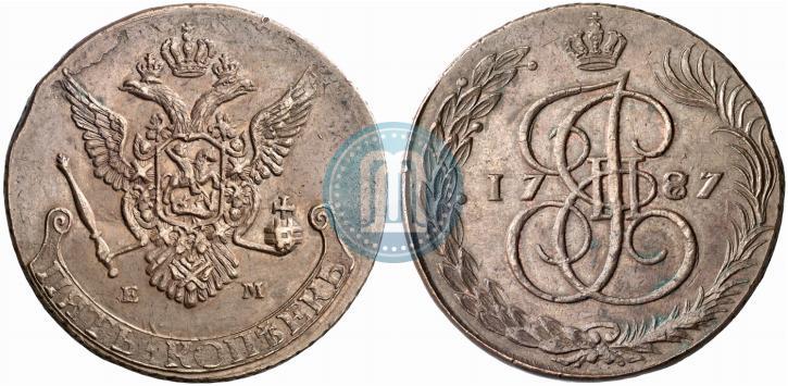 Picture 5 kopecks 1787 year ЕМ 