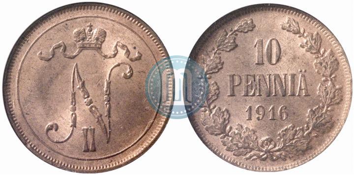 Picture 10 pennia 1916 year  