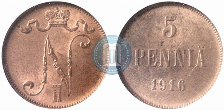 Фото 5 пенни 1916 года  