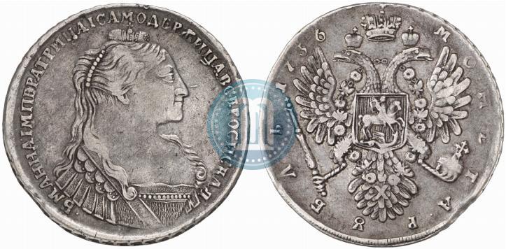 Фото 1 рубль 1736 года  "Тип 1735 года"