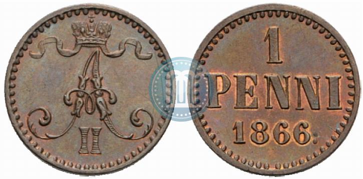 Picture 1 penni 1866 year  