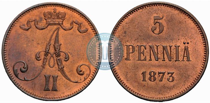 Picture 5 pennia 1873 year  
