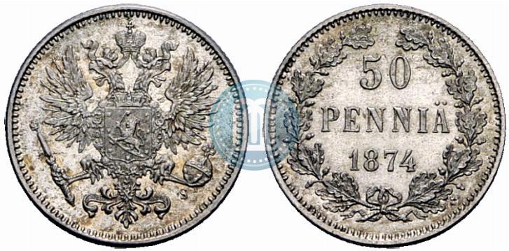 Фото 50 пенни 1874 года S 
