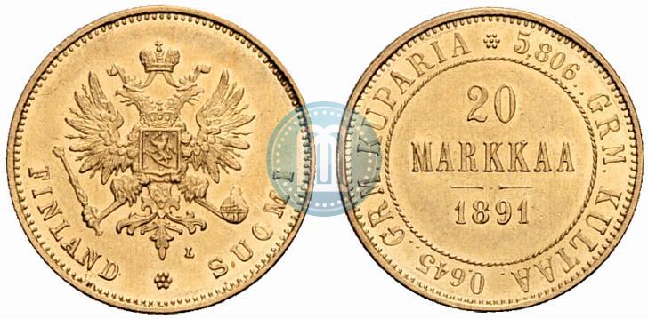 Picture 20 markkaa 1891 year L 