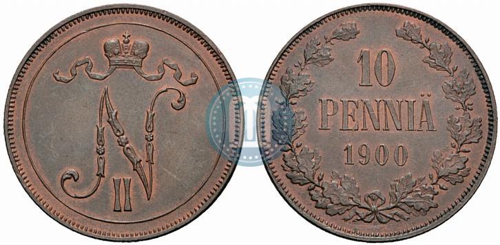 Picture 10 pennia 1900 year  