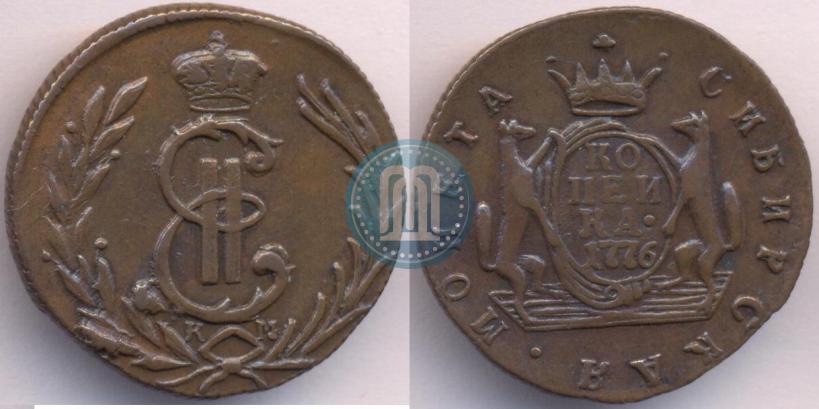 Фото 1 копейка 1776 года КМ 