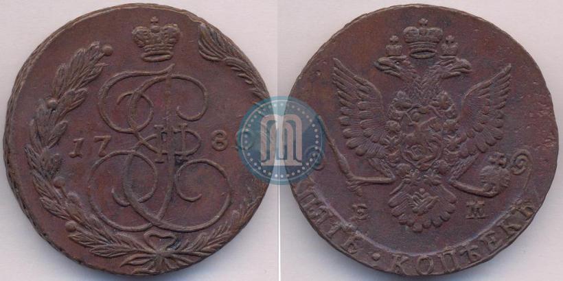 Фото 5 копеек 1780 года ЕМ 