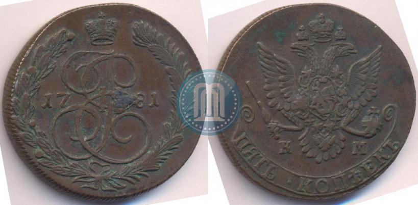 Picture 5 kopecks 1781 year КМ 