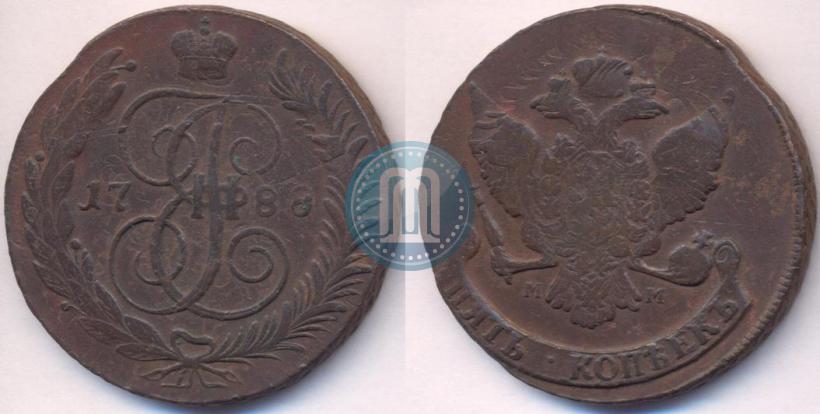 Фото 5 копеек 1788 года ММ 