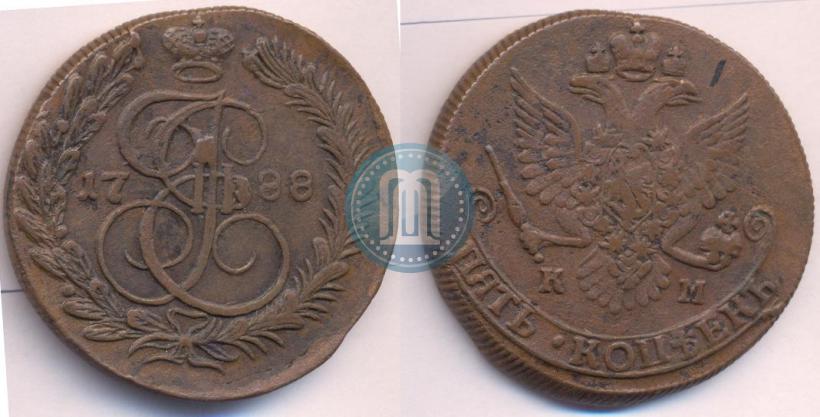 Фото 5 копеек 1788 года КМ 