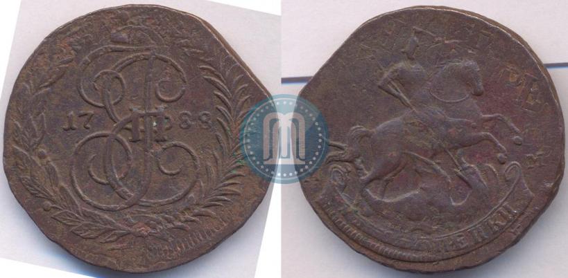 Фото 2 копейки 1788 года ММ 
