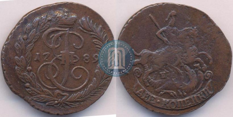 Фото 2 копейки 1789 года ЕМ 