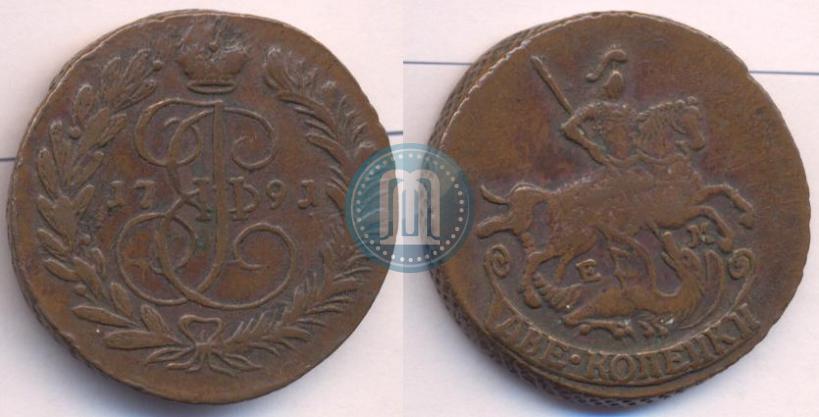 Picture 2 kopecks 1791 year ЕМ 