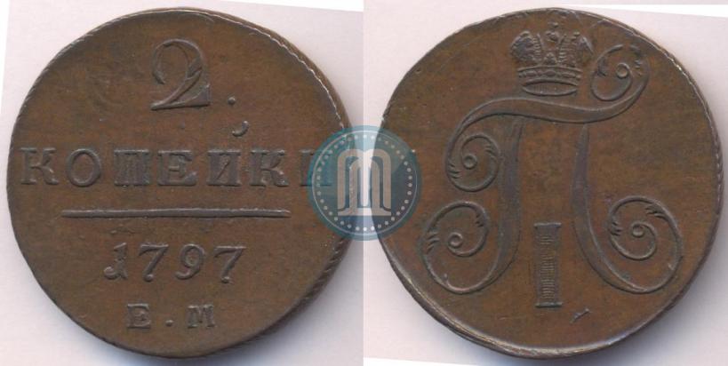 Picture 2 kopecks 1797 year ЕМ 